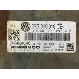 ECU SIEMENS VDO SIMOS PPD1.5 5WP45610AC VW PASSAT V (3C) 2.0 TDI 140HP 03G906018CE - WITH DISABLED IMMOBILIZER (IMMO OFF)