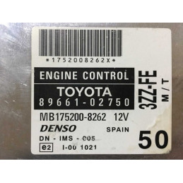 ECU MOTOR DENSO MB175200-8262 TOYOTA 89661-02750