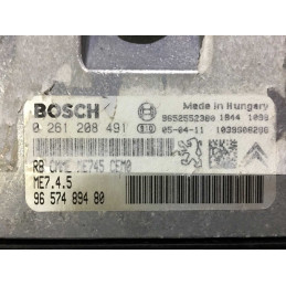 ECU MOTOR BOSCH ME7.4.5 0261208491 PSA 9657489480 - CON INMOVILIZADOR ANULADO (INMO / IMMO OFF)