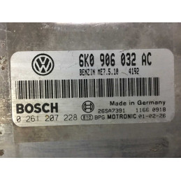 ECU MOTOR BOSCH ME7.5.10 0261207228 SEAT IBIZA II 1.4i 44KW 60CV 6K0906032AC - CON INMOVILIZADOR ANULADO (INMO / IMMO OFF)