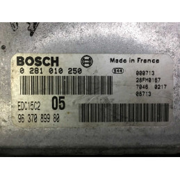 ECU BOSCH EDC15C2-6.1 0281010250 PEUGEOT 206 I 2.0 HDI 66KW 90CV RHY 9637089980  - CON INMOVILIZADOR ANULADO (INMO / IMMO OFF)