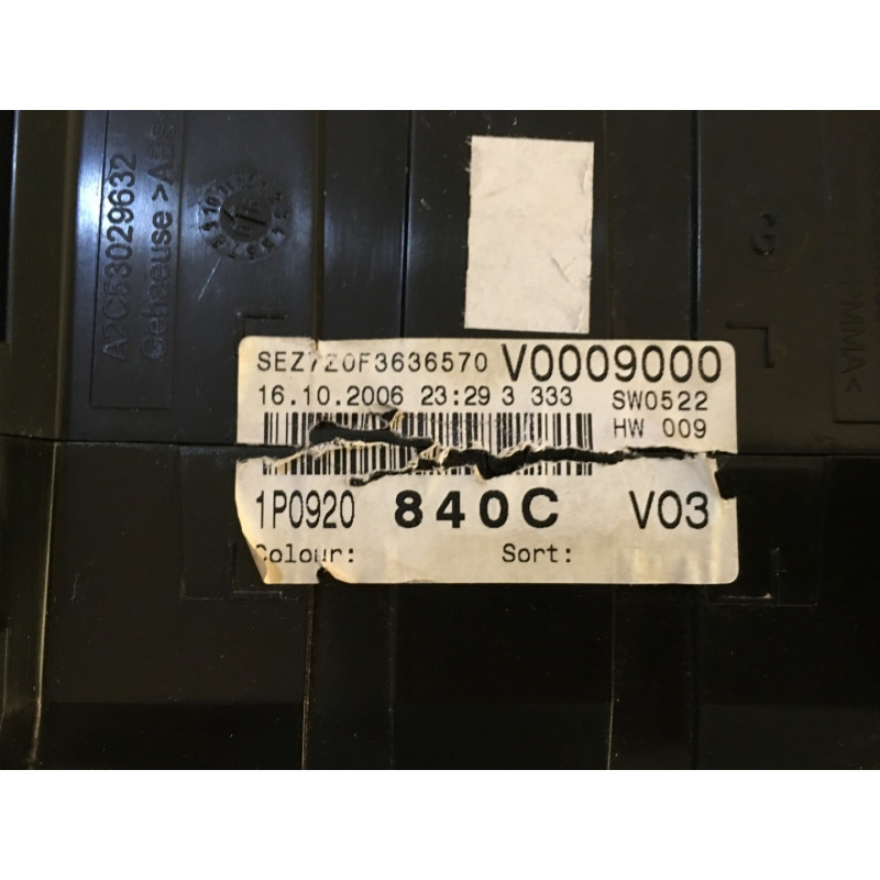 INSTRUMENT CLUSTER SIEMENS VDO 110080281019 VAG 1P0920840C