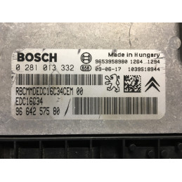 ECU MOTOR BOSCH EDC16C34-4.11 0281013332 PSA 9664257580