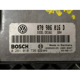 ECU MOTOR BOSCH EDC16U1-5.2 0281010736 VAG 070906016D