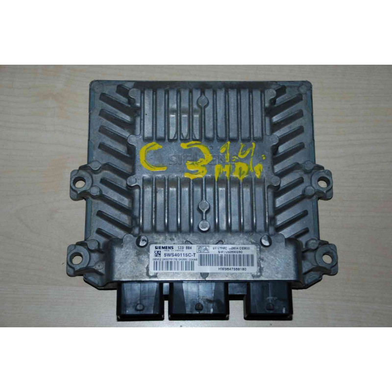 ECU MOTOR SIEMENS SID 804 5WS40115C-T PSA HW 9647568180 SW 9652890280 - CON INMOVILIZADOR ANULADO (INMO / IMMO OFF)