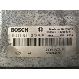 ENGINE ECU BOSCH EDC16C3-10.22 0281011276 RENAULT MEGANE II 1.9 DCI 88KW 120HP 8200305678 8200304606 - VIRGIN - AUTOCODING