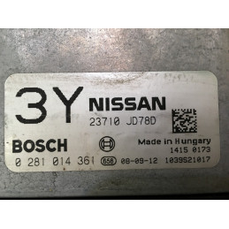 ECU BOSCH EDC16CP33-6.7 0281014361 NISSAN QASHQAI I 2.0 DCI 110KW 150CV 23710JD78D 3Y / SW 23710JD89C - 1037397903