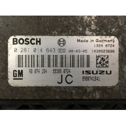 ECU MOTOR BOSCH EDC16C9-3.30 0281014643 OPEL 98074154