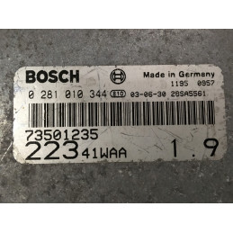 ECU BOSCH EDC15C7-2.13 0281010344 FIAT DOBLO I 1.9 JTD 100CV 73501235 / SW 1037351971 / CON INMOVILIZADOR ANULADO