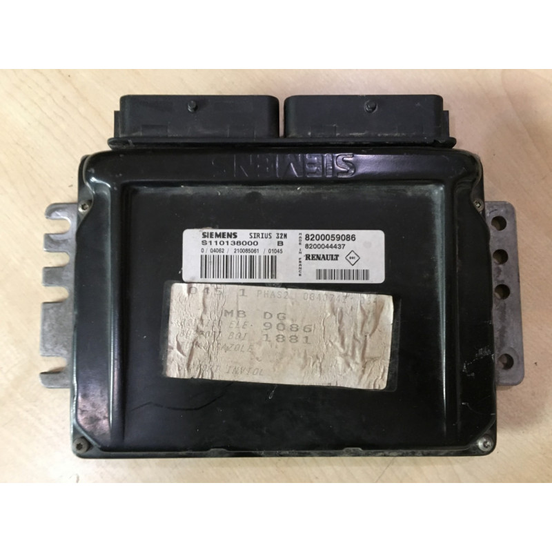 ECU SIEMENS SIRIUS 32N S110138000B RENAULT MEGANE I 1.6i 8200059086 8200044437 - / SW 8200092142 - CON INMOVILIZADOR ANULADO