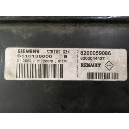 ECU SIEMENS SIRIUS 32N S110138000B RENAULT MEGANE I 1.6i 8200059086 8200044437 - / SW 8200092142 - CON INMOVILIZADOR ANULADO