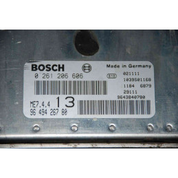 ECU MOTOR BOSCH ME7.4.4 0261206606 PSA 9649426780 - CON INMOVILIZADOR ANULADO (INMO / IMMO OFF)