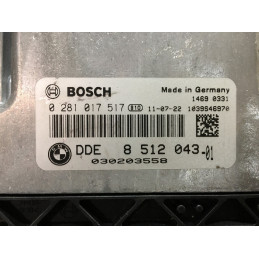 ECU MOTOR BOSCH EDC17C50-3.13 0281017517 BMW E90 316D 85KW 116CV 8512043-01/ SW 1037513573