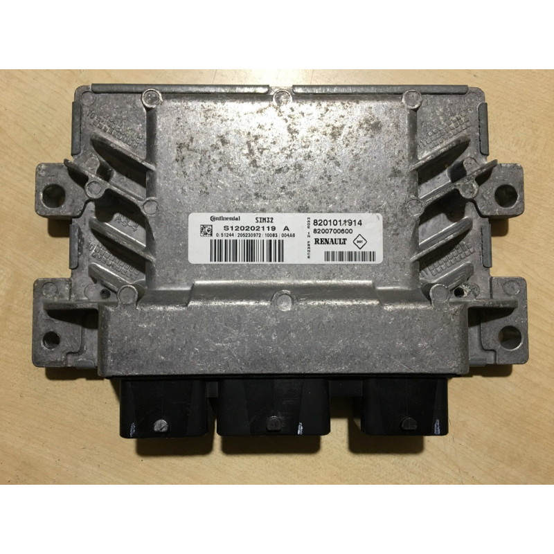 ECU CONTINENTAL SIM32 S120202119A RENAULT TWINGO II 1.6i RS 98KW 133HP 8200700600 8201011914 / SW 8201106423 / WITH IMMO OFF