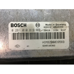 ECU BOSCH EDC15C3-4.13 0281010819 RENAULT MEGANE I 1.9 DCI 102HP HOM8200039569 8200166362 / SW 1037367785 / WITH IMMO OFF