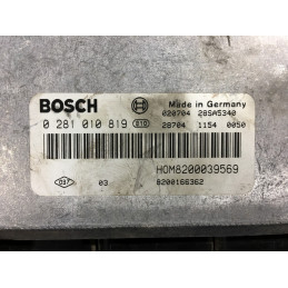 ECU BOSCH EDC15C3-4.13 0281010819 RENAULT MEGANE I 1.9 DCI 102CV HOM8200039569 8200166362 / SW 1037367785 / CON INMO ANULADO