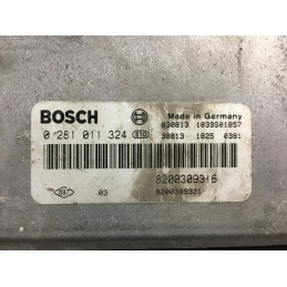 ECU BOSCH EDC15C3-4.13 0281011324 RENAULT LAGUNA II 1.9 DCI 120CV 8200309316 8200309321 / SW 1037367346 / CON INMO ANULADO