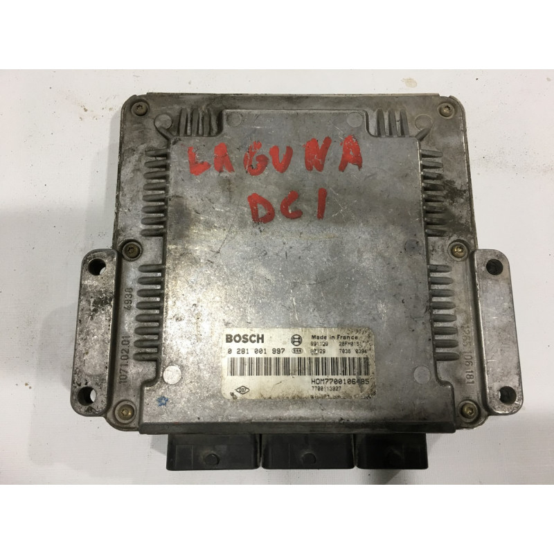 ECU BOSCH EDC15C3-3.2 0281001997 RENAULT LAGUNA I 1.9 DCI 107CV HOM7700106485 7700113027 / SW 1037353276 / CON INMO ANULADO