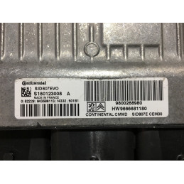 ECU MOTOR CONTINENTAL SID 807EVO S180123008A PSA HW 9666681180 SW 9800268980