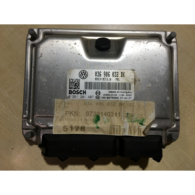 ENGINE ECU BOSCH ME7.5.10 0261201407 VAG 036906032BK ENGINE ECU BOSCH ME7.5.10 0261201407 VAG 036906032BK