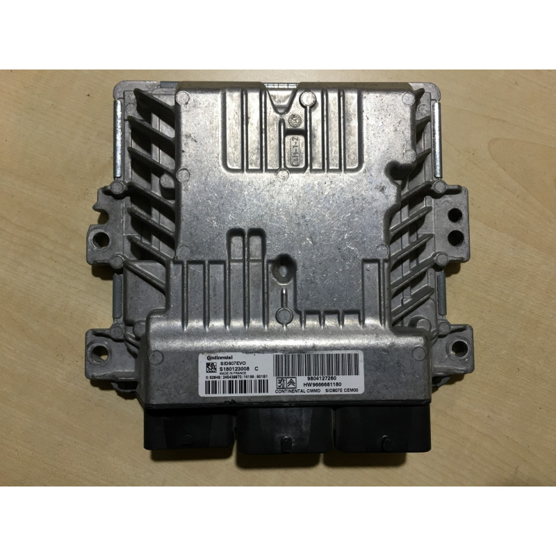 ECU MOTOR CONTINENTAL SID 807EVO S180123008C PSA HW 9666681180 SW 9804127280