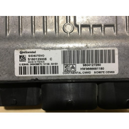 ECU MOTOR CONTINENTAL SID 807EVO S180123008C PSA HW 9666681180 SW 9804127280