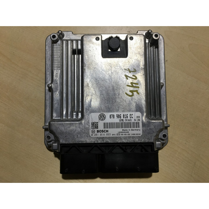 ECU BOSCH EDC16U31-4.51 0281014893 VW TRANSPORTER 2.5 TDI 130HP 070906016EC / SW 2539 - 1037394114 - WITH DISABLED IMMOBILIZER