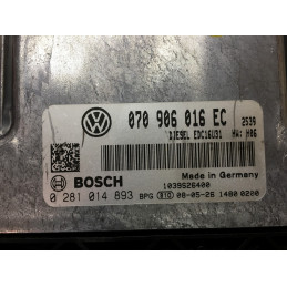 ECU BOSCH EDC16U31-4.51 0281014893 VW TRANSPORTER 2.5 TDI 130CV 070906016EC / SW 2539 - 1037394114 - CON INMOVILIZADOR ANULADO