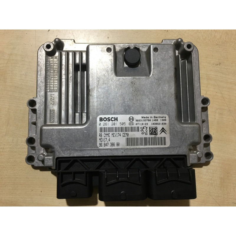 ECU BOSCH MEV17.4 0261201505 PEUGEOT 207 1.6i 16V 88KW 120CV 9664738680 / SW 1037391695 - CON INMOVILIZADOR ANULADO