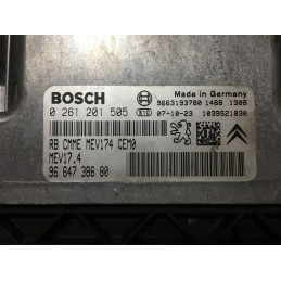 ENGINE ECU BOSCH MEV17.4 0261201505 PSA 9664738680