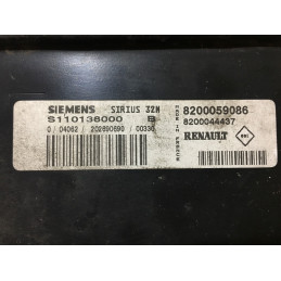 ECU SIEMENS SIRIUS 32N S110138000B RENAULT MEGANE I 1.6i 8200059086 8200044437 - / SW 8200092142 - CON INMOVILIZADOR ANULADO