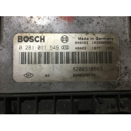 ECU MOTOR BOSCH EDC16C3-10.22 0281011549 RENAULT 8200310863 8200370779