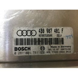 ECU MOTOR BOSCH EDC15M 0281001781 AUDI A4 II (4B) 2.5 TDI 110KW 150CV 4B0907401F - CON INMOVILIZADOR ANULADO