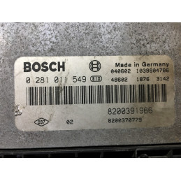 ECU MOTOR BOSCH EDC16C3-10.22 0281011549 RENAULT 8200391966 8200370779