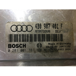 ECU MOTOR BOSCH EDC15M 0281001781 AUDI A4 II (4B) 2.5 TDI 110KW 150CV 4B0907401F - CON INMOVILIZADOR ANULADO