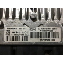 ENGINE ECU SIEMENS SID 804 5WS40111C-T PSA HW 9648624280 SW 9653447380 - WITH DISABLED IMMOBILIZER (IMMO OFF)