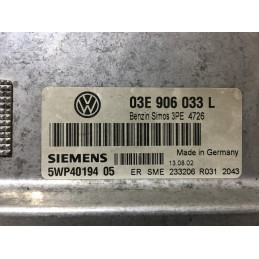 ECU MOTOR SIEMENS SIMOS 3PE 5WP4019405 VAG 03E906033L