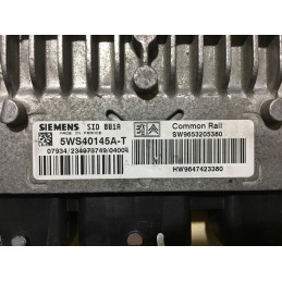 ECU MOTOR SIEMENS SID 801A 5WS40145A-T PSA HW 9647423380 SW 9653205380