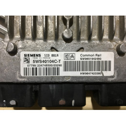 ECU MOTOR SIEMENS SID 801A 5WS40104C-T PSA HW 9647423380 SW 9651942480