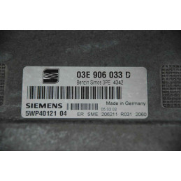 ECU SIEMENS SIMOS 3PE 5WP4012104 SEAT IBIZA III (6L) 1.2i 47KW 64HP 03E906033D / 4342 - CAS3E043.DAT - WITH DISABLED IMMOBILIZER