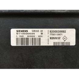 ECU MOTOR SIEMENS SIRIUS 32 S110030034B RENAULT 8200035692