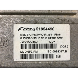 ECU MOTOR MAGNETI MARELLI MJD 6F3.PM BC.0098317.B FIAT 51854490 HW04P