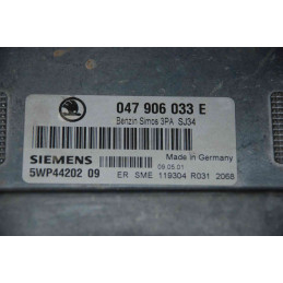 ECU SIEMENS SIMOS 3PA 5WP4419809 SKODA FABIA I 1.4i 44KW 60CV 047906033E / SW SJ32 - caS3A035.DAT - CON INMOVILIZADOR AUNULADO