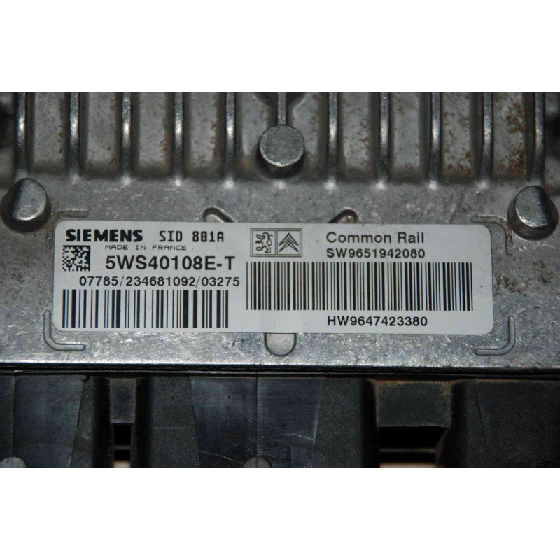 Calculateur Moteur PSA Vierge SID801A - Référence SW9651942980 Pour Télécodage Professionnel