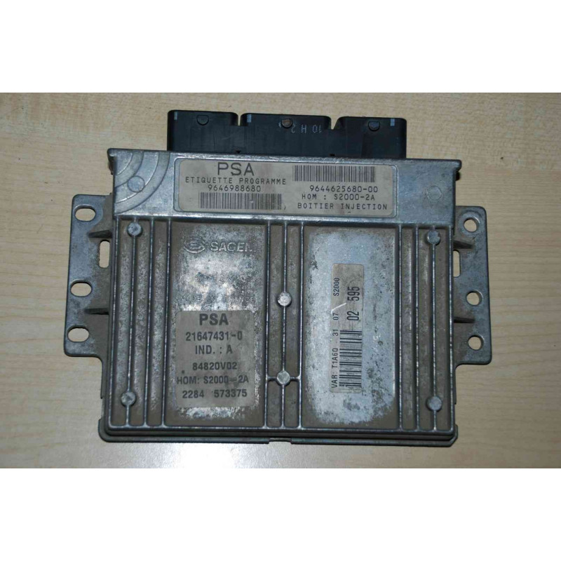 ECU SAGEM S2000-2A 21647431-0 PEUGEOT 206 I (T3) 1.4i 55KW 75HP HW 9644625680 SW 9646988680 - WITH DISABLED IMMOBILIZER ECU SAGEM S2000-2A 21647431-0 PEUGEOT 206 I (T3) 1.4i 55KW 75HP HW 9644625680 SW 9646988680 - WITH DISABLED IMMOBILIZER