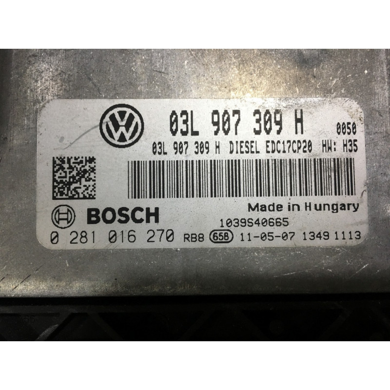 ECU MOTOR BOSCH EDC17CP202.5 0281016270 VAG 03L907309H 03L906022JB