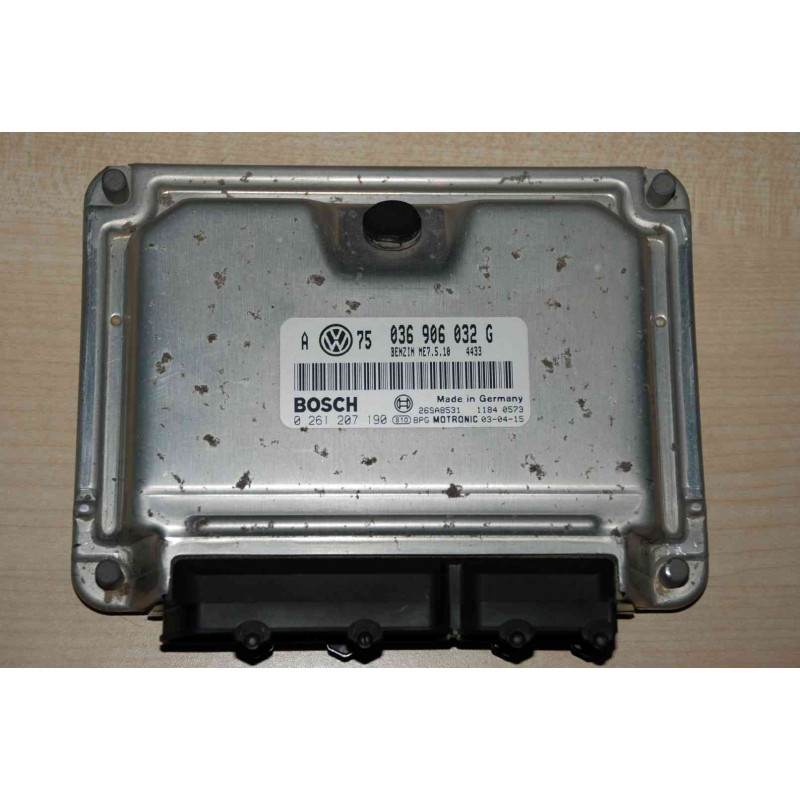 ECU BOSCH ME7.5.10 0261207190 VOLKSWAGEN GOLF IV (1J) 1.4i 55KW 75HP BCA 036906032G - WITH DISABLED IMMOBILIZER (IMMO OFF)