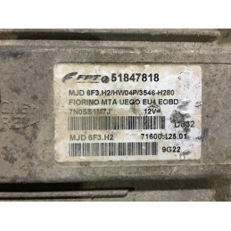 ENGINE ECU MAGNETI MARELLI MJD 6F3.H2 71600.125.01 FIAT 51847818 HW04P