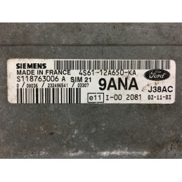 ENGINE ECU SIEMENS SIM 21 S118763006A FORD 4S61-12A650-KA 9ANA