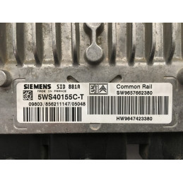 ECU MOTOR SIEMENS SID 801A 5WS40155C-T PSA HW 9647423380 SW 9657662380 - CON INMOVILIZADOR ANULADO (INMO / IMMO OFF)